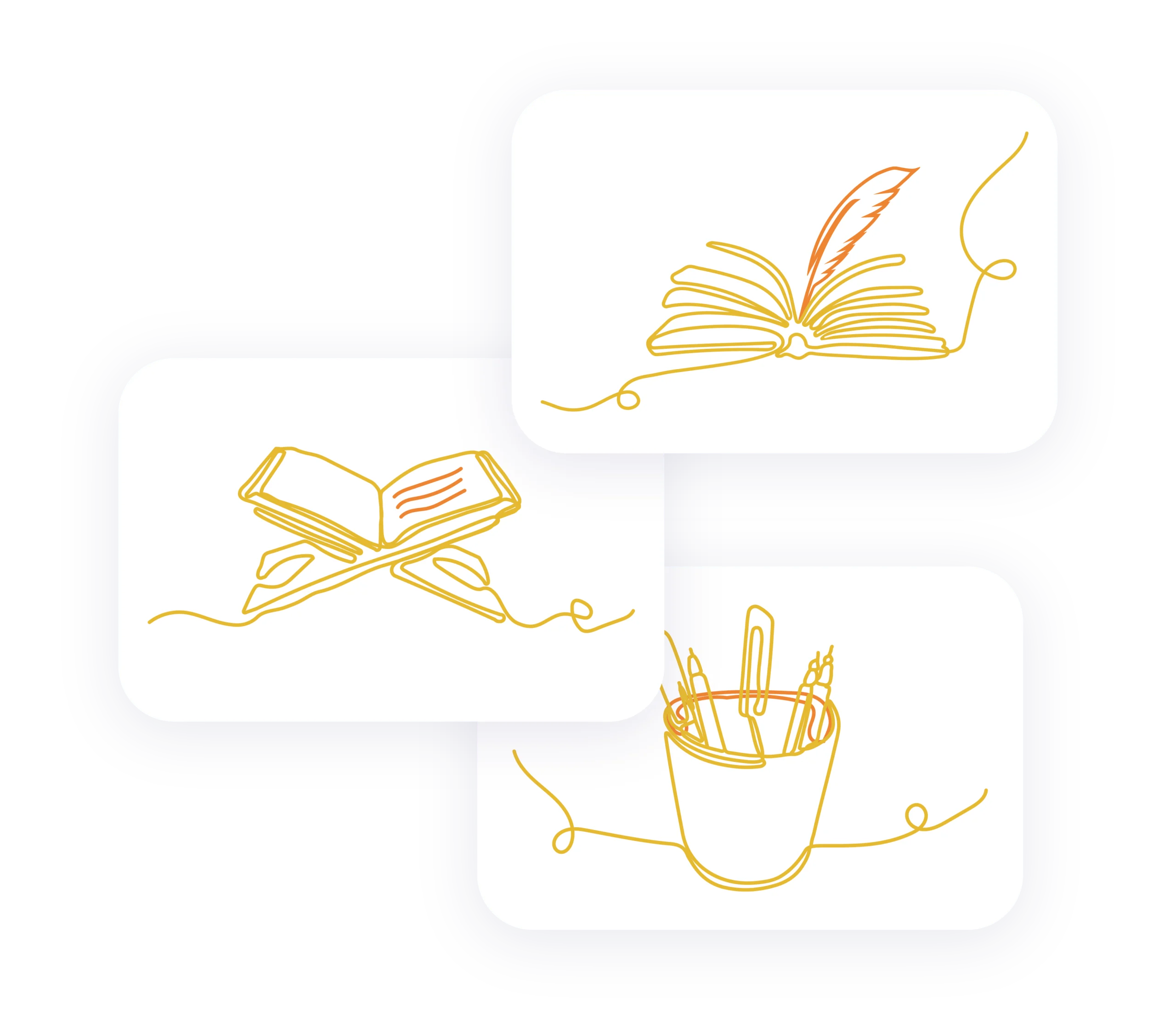 hero image of book, Qur'aan, and pencil with cup